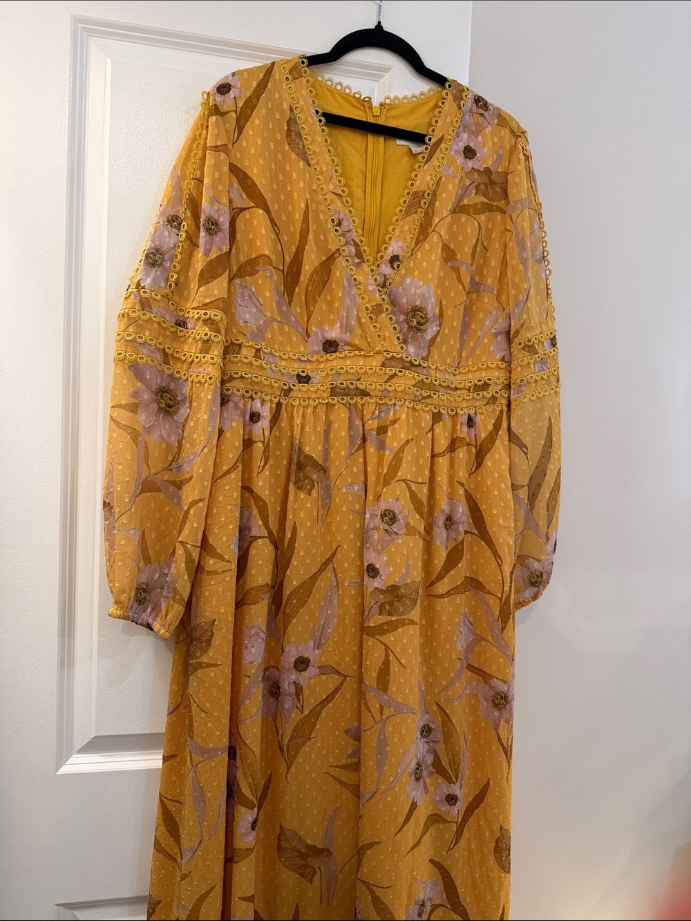Ted Baker London Mustard Yellow Floral Maxi Dress